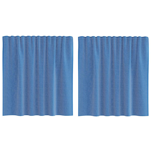 vidaXL Voile Curtains with Rod Pockets 2 pcs Royal Blue