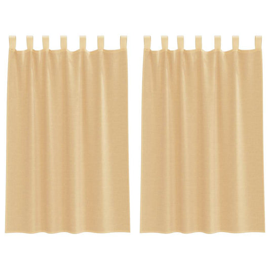 vidaXL Voile Curtains with Rod Pockets 2 pcs Sand