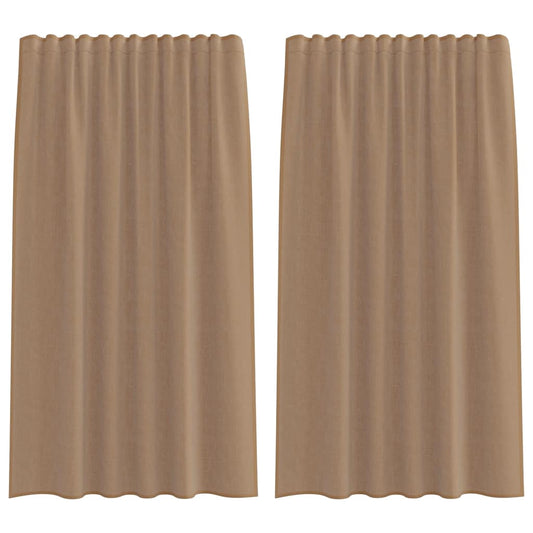 vidaXL Voile Curtains with Rod Pockets 2 pcs Light Brown