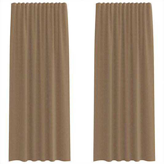 vidaXL Voile Curtains with Rod Pockets 2 pcs Light Brown