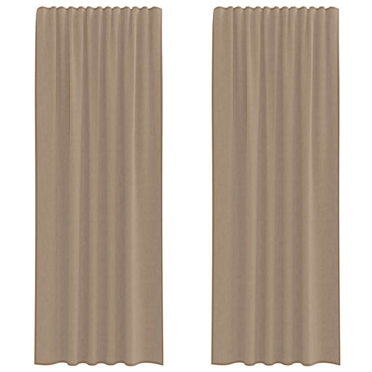 vidaXL Voile Curtains with Rod Pockets 2 pcs Light Brown