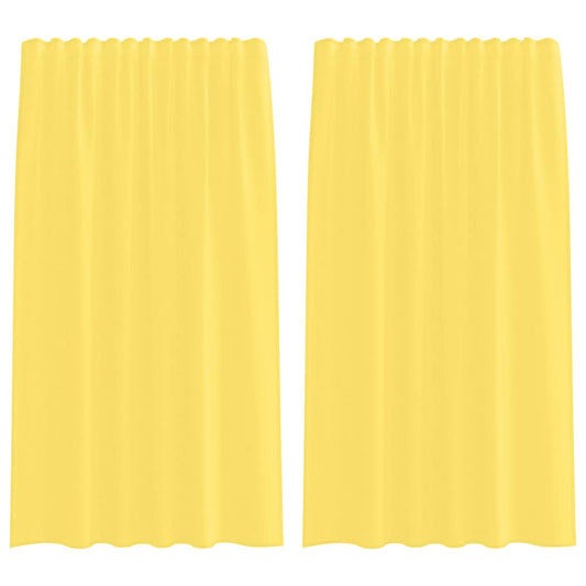 vidaXL Voile Curtains with Rod Pockets 2 pcs Yellow