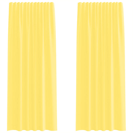 vidaXL Voile Curtains with Rod Pockets 2 pcs Yellow
