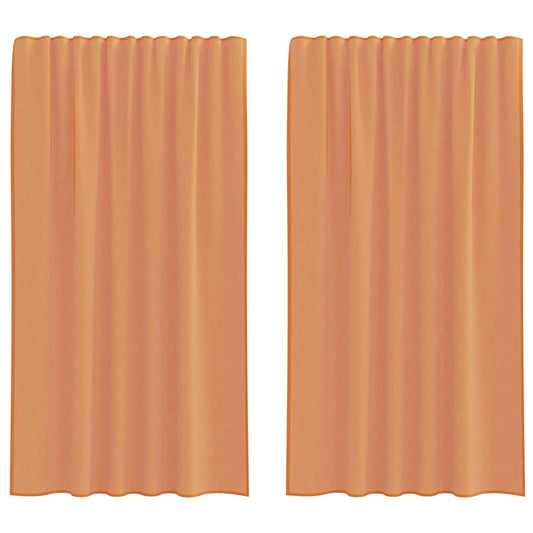 vidaXL Voile Curtains with Rod Pockets 2 pcs Terracotta