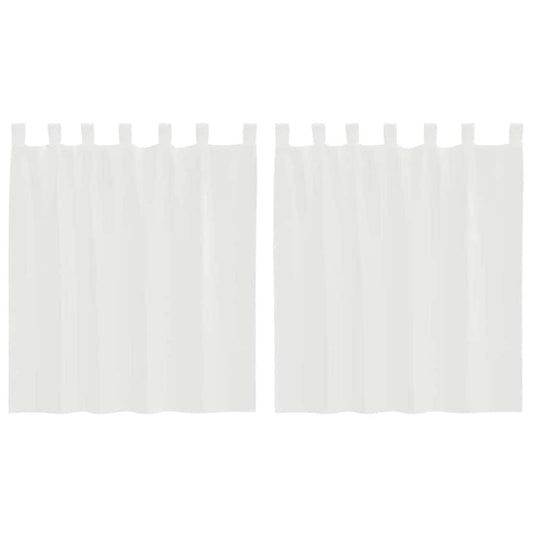 vidaXL Voile Curtains with Rod Pockets 2 pcs White