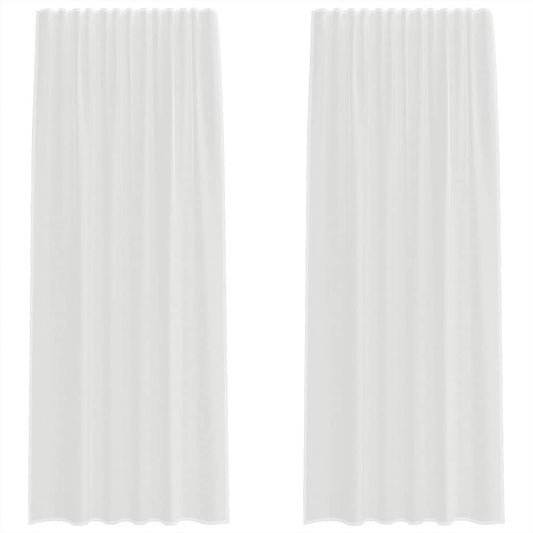 vidaXL Voile Curtains with Rod Pockets 2 pcs White