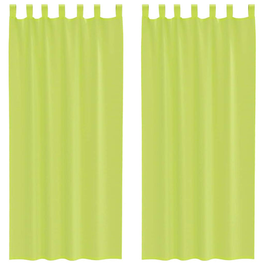 vidaXL Voile Curtains with Tab Top 2 pcs Apple Green
