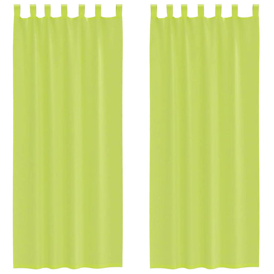 vidaXL Voile Curtains with Tab Top 2 pcs Apple Green