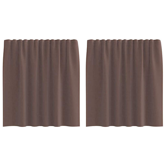 vidaXL Voile Curtains with Tab Top 2 pcs Brown