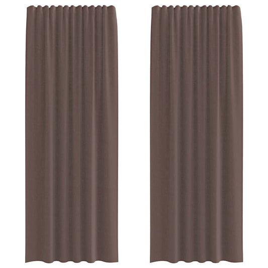 vidaXL Voile Curtains with Tab Top 2 pcs Brown