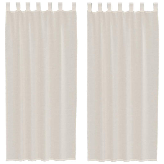 vidaXL Voile Curtains with Tab Top 2 pcs Cream