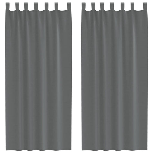 vidaXL Voile Curtains with Loops 2 pcs Dark Grey 140x245 cm