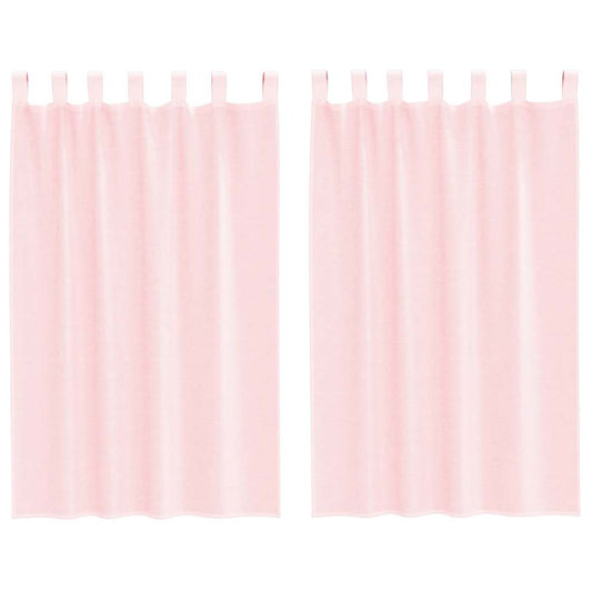 vidaXL Voile Curtains with Loops 2 pcs Light Pink 140x175 cm