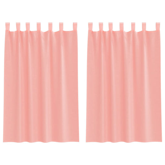 vidaXL Voile Curtains with Loops 2 pcs Pink 140x175 cm