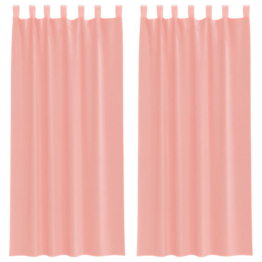 vidaXL Voile Curtains with Loops 2 pcs Pink 140x225 cm