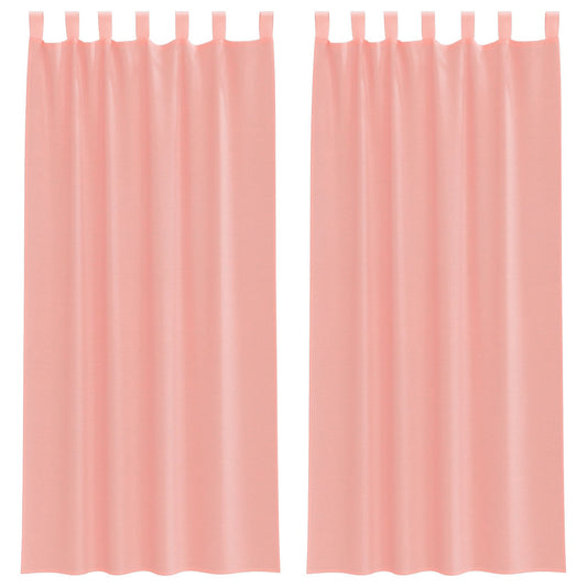 vidaXL Voile Curtains with Loops 2 pcs Pink 140x245 cm