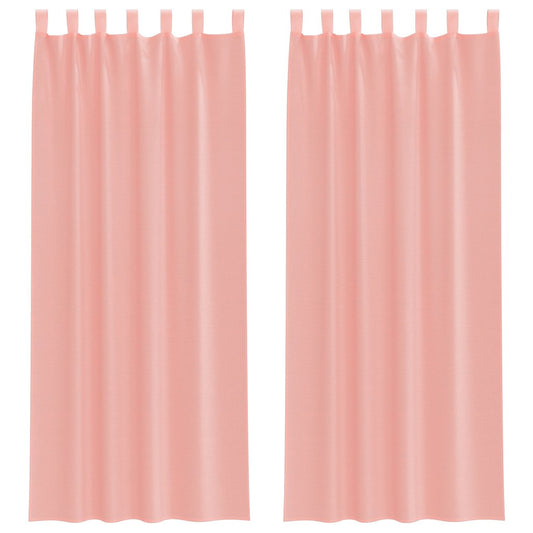 vidaXL Voile Curtains with Loops 2 pcs Pink 140x260 cm