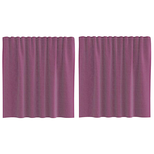 vidaXL Voile Curtains with Loops 2 pcs Purple 140x140 cm