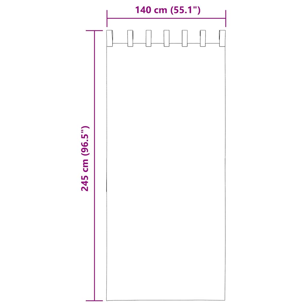 vidaXL Voile Curtains with Loops 2 pcs Purple 140x245 cm