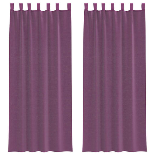 vidaXL Voile Curtains with Loops 2 pcs Purple 140x260 cm