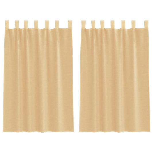 vidaXL Voile Curtains with Loops 2 pcs Sand 140x175 cm