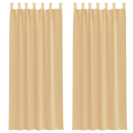 vidaXL Voile Curtains with Loops 2 pcs Sand 140x260 cm