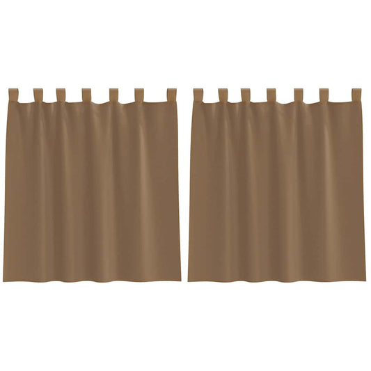vidaXL Voile Curtains with Loops 2 pcs Light Brown 140x140 cm