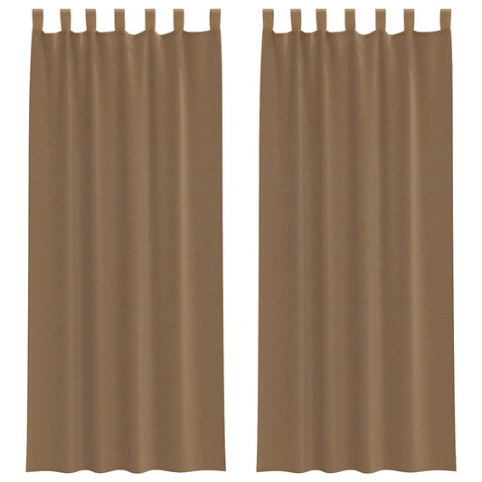 vidaXL Voile Curtains with Loops 2 pcs Light Brown 140x260 cm
