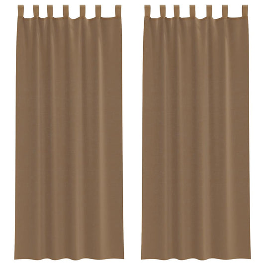 vidaXL Voile Curtains with Loops 2 pcs Light Brown 140x260 cm