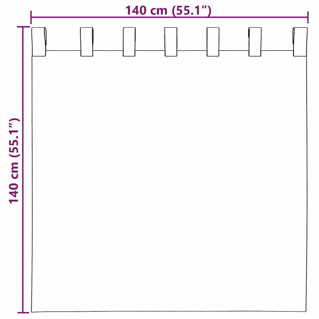 vidaXL Voile Curtains with Loops 2 pcs Yellow 140x140 cm