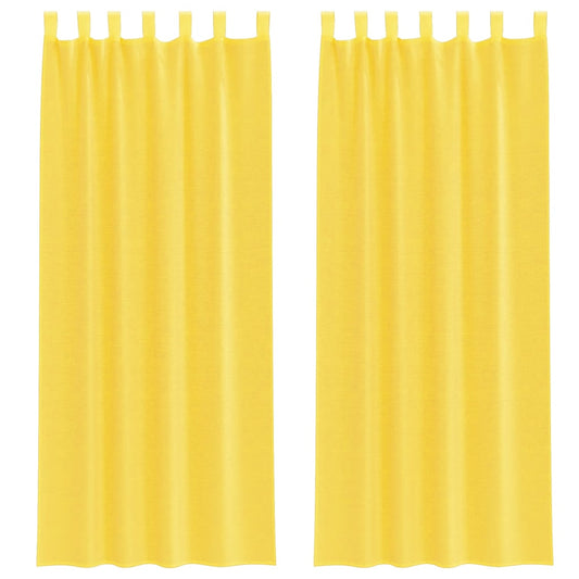 vidaXL Voile Curtains with Loops 2 pcs Yellow 140x260 cm