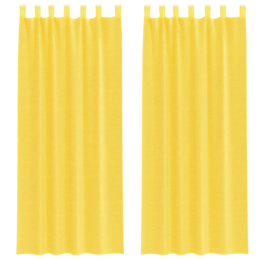 vidaXL Voile Curtains with Loops 2 pcs Yellow 140x260 cm