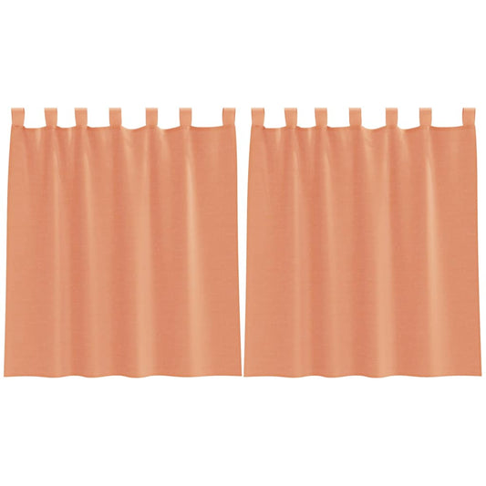 vidaXL Voile Curtains with Loops 2 pcs Terracotta 140x140 cm