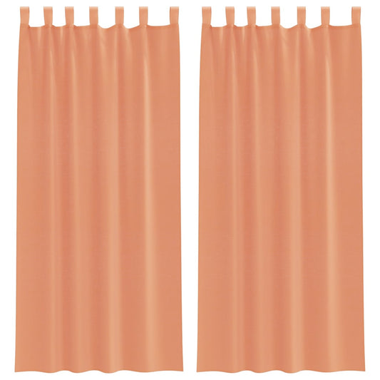 vidaXL Voile Curtains with Loops 2 pcs Terracotta 140x245 cm
