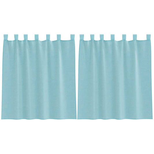 vidaXL Voile Curtains with Loops 2 pcs Turquoise 140x140 cm