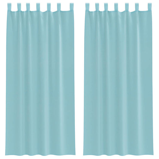 vidaXL Voile Curtains with Loops 2 pcs Turquoise 140x245 cm