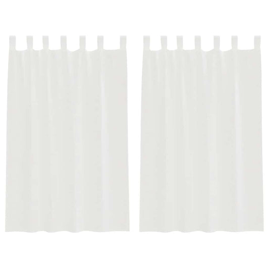 vidaXL Voile Curtains with Loops 2 pcs White 140x175 cm