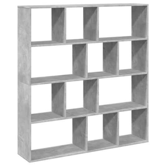 vidaXL Book Cabinet Concrete Grey 132x29x141,5 cm Engineered Wood