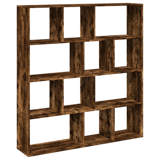 vidaXL Book Cabinet Smoked Oak 132x29x141,5 cm Engineered Wood