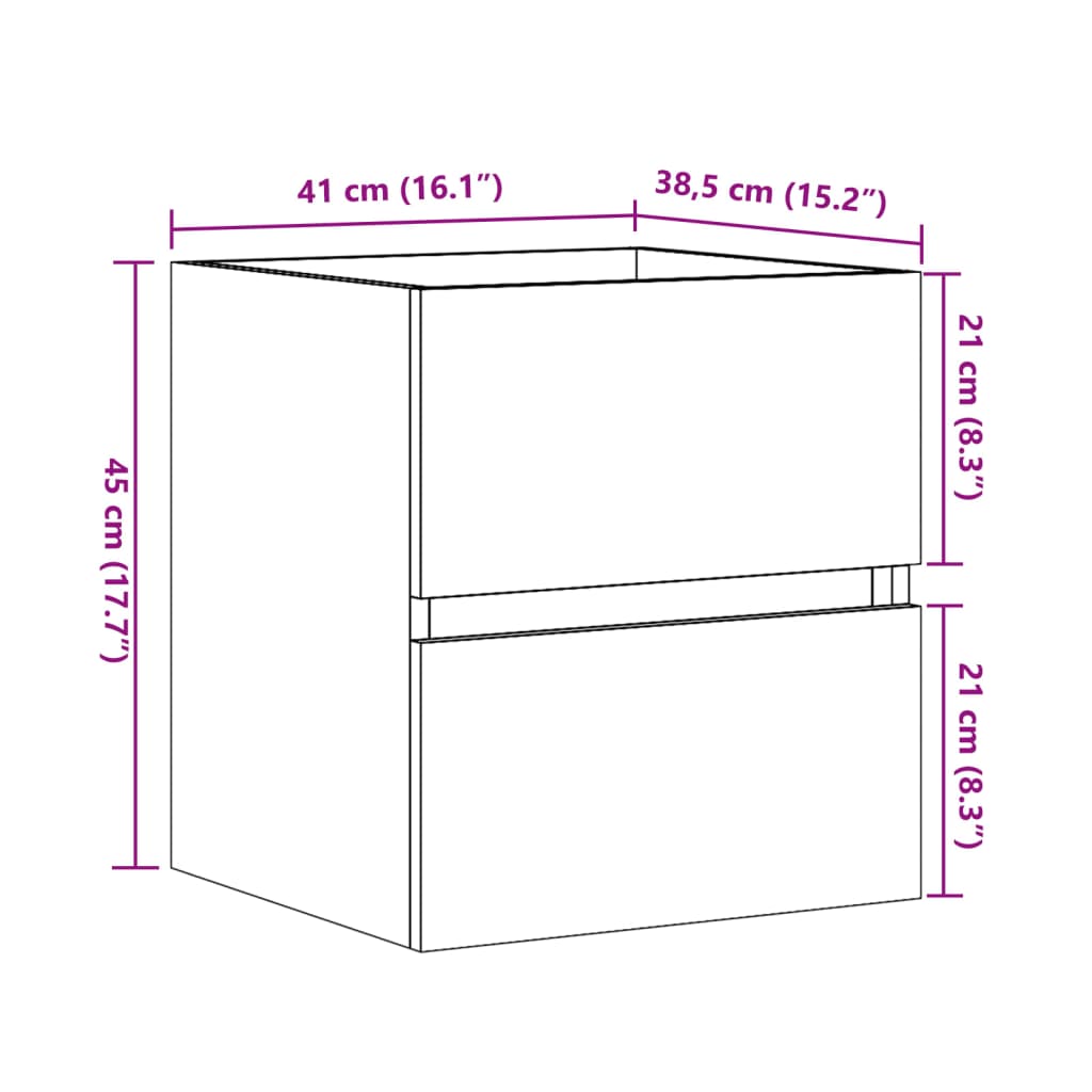 vidaXL Sink Cabinet Sonoma Oak 41x38.5x45 cm Engineered Wood