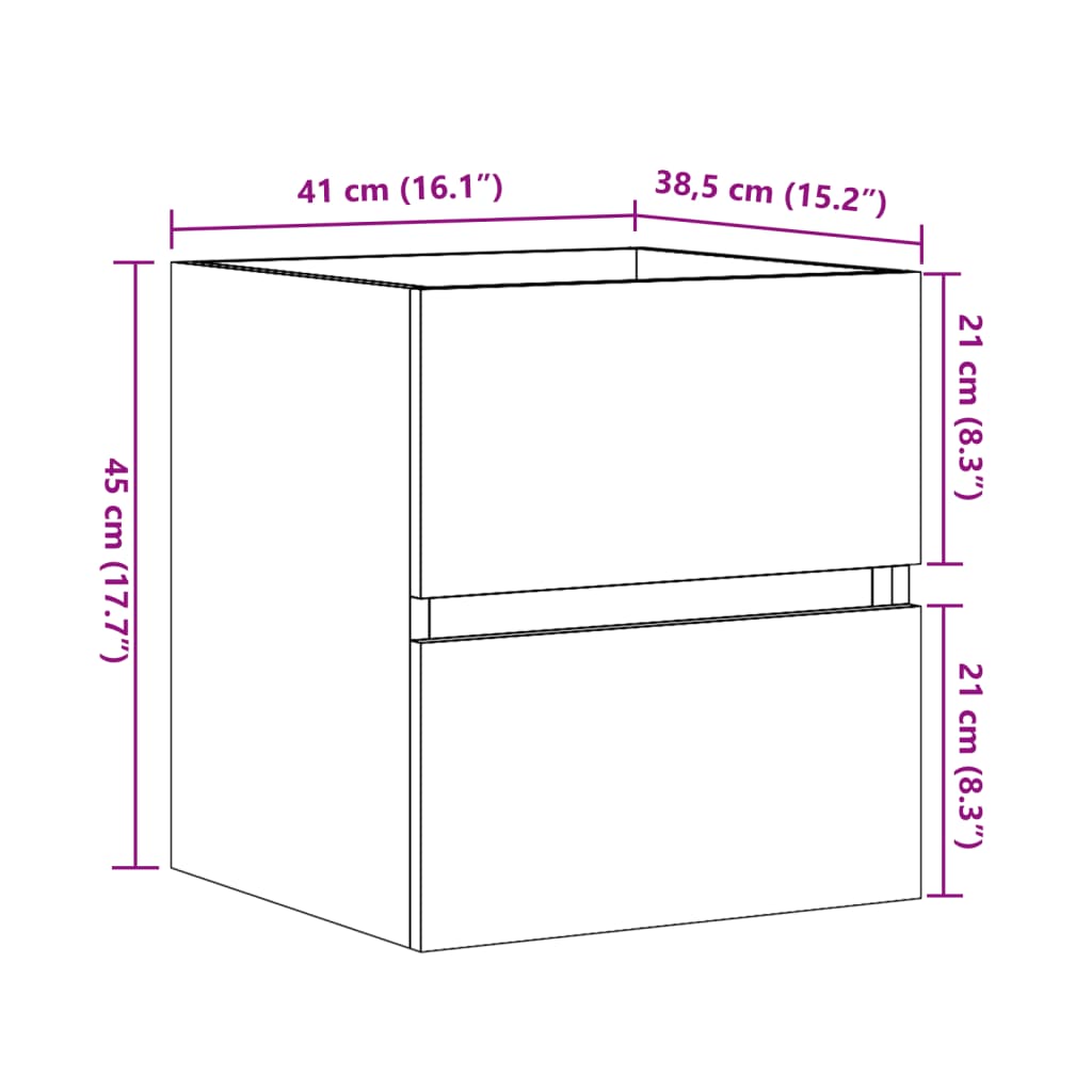 vidaXL Sink Cabinet Concrete Grey 41x38,5x45 cm Engineered Wood