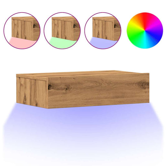 vidaXL 2 Piece TV Cabinet Set with LED Lights Artisan Oak 60x35x15,5 cm