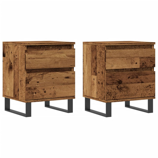 vidaXL Bedside Cabinets 2 pcs Old Wood 40x35x50 cm Engineered Wood