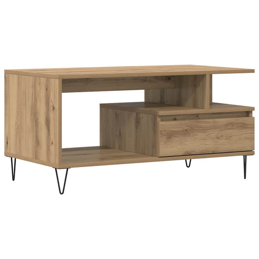 vidaXL Coffee Table Artisan Oak 90x49x45 cm Engineered Wood