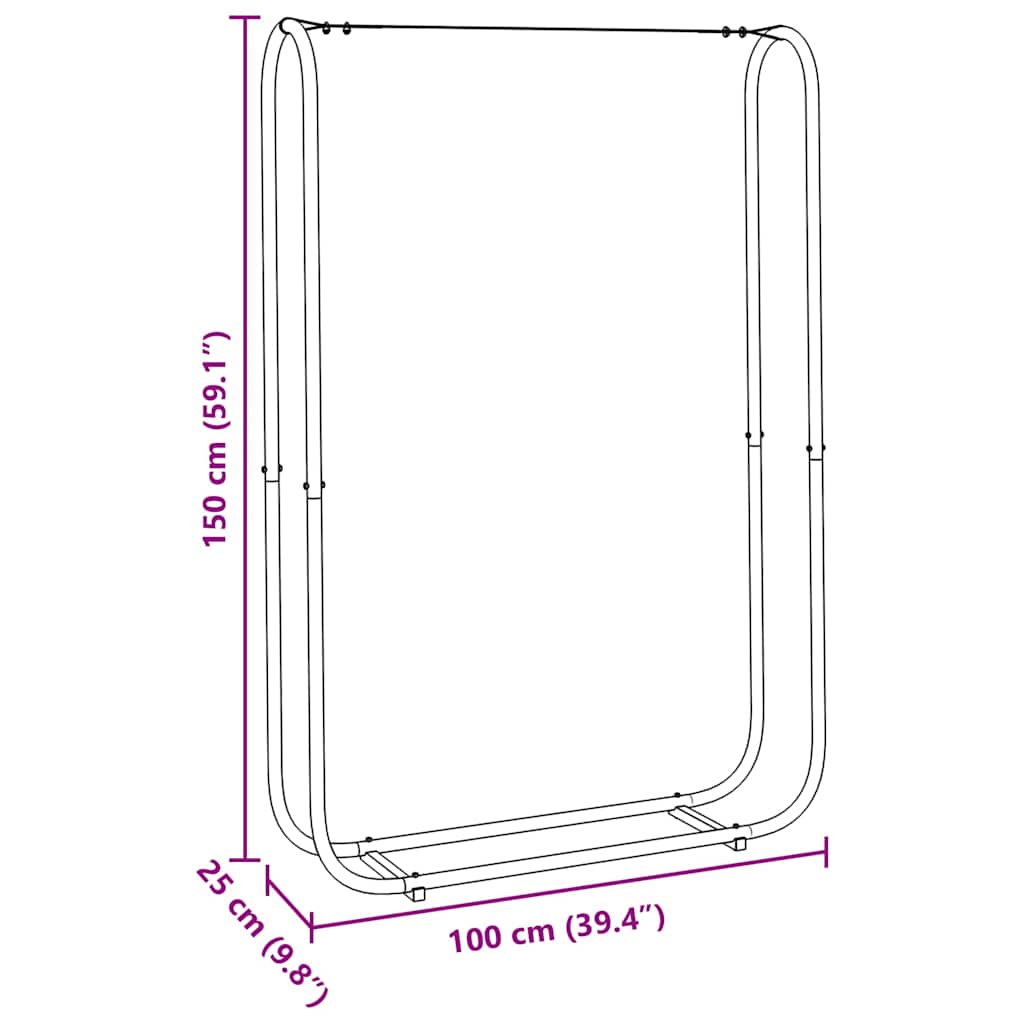 vidaXL Firewood Rack 100x25x150 cm Galvanised steel