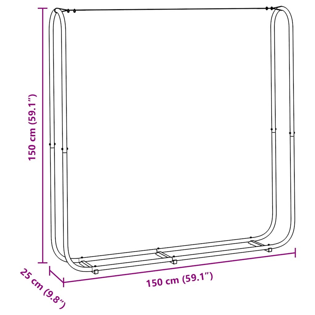 vidaXL Firewood Rack 150x25x150 cm Galvanised steel