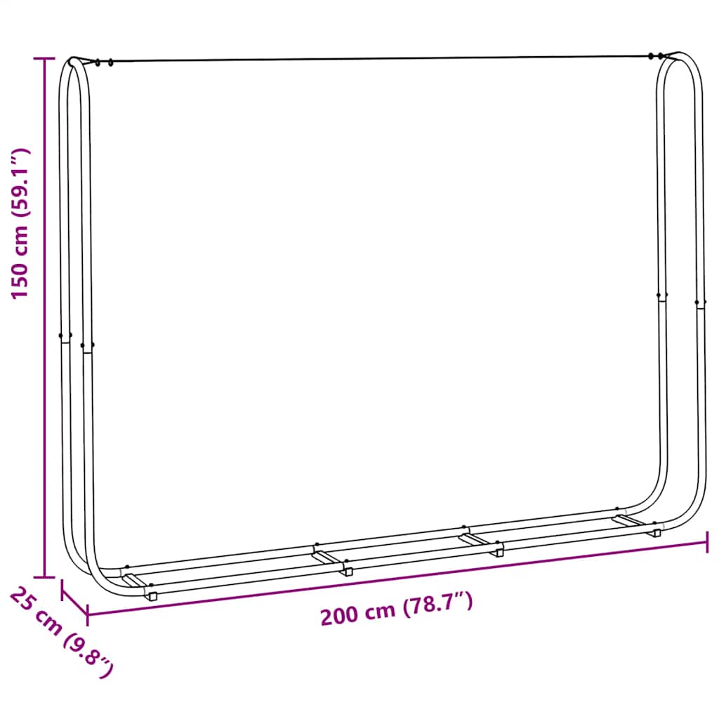 vidaXL Firewood Rack 200x25x150 cm Galvanised steel
