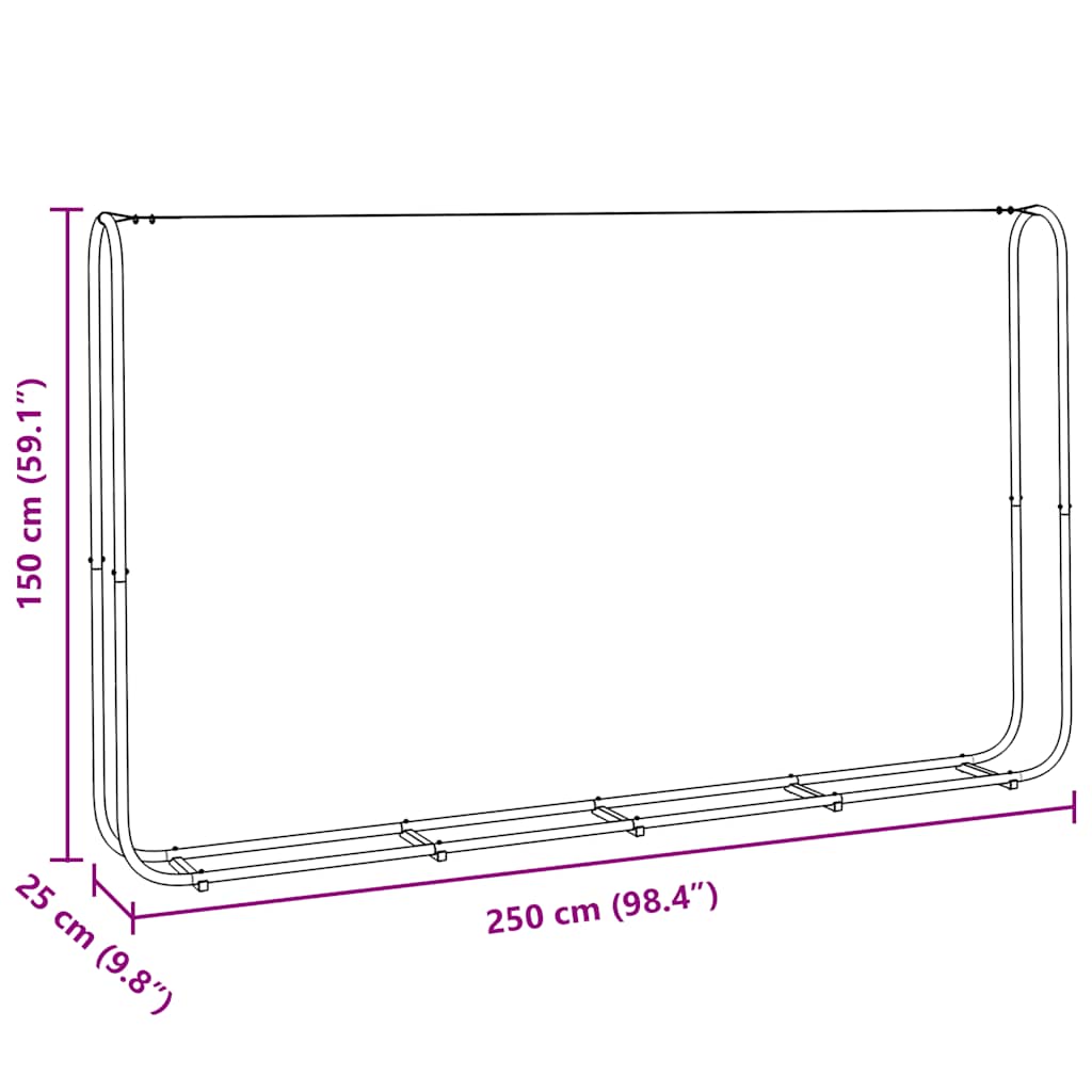 vidaXL Firewood Rack 250x25x150 cm Galvanised steel