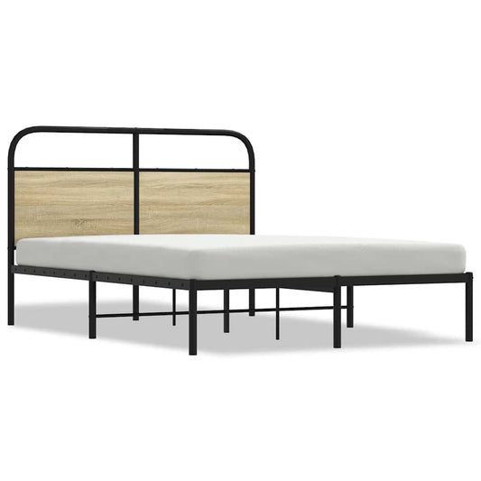 vidaXL Bed Frame Without Mattress 135x190 cm Sonoma Oak Engineered Wood