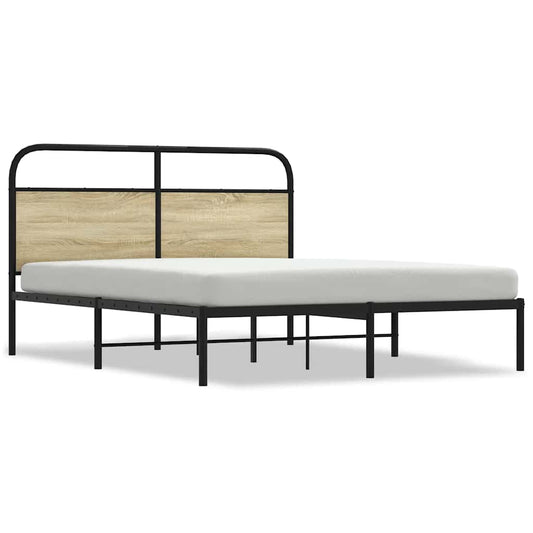 vidaXL Bed Frame Without Mattress 150x200 cm King Size Sonoma Oak Engineered Wood